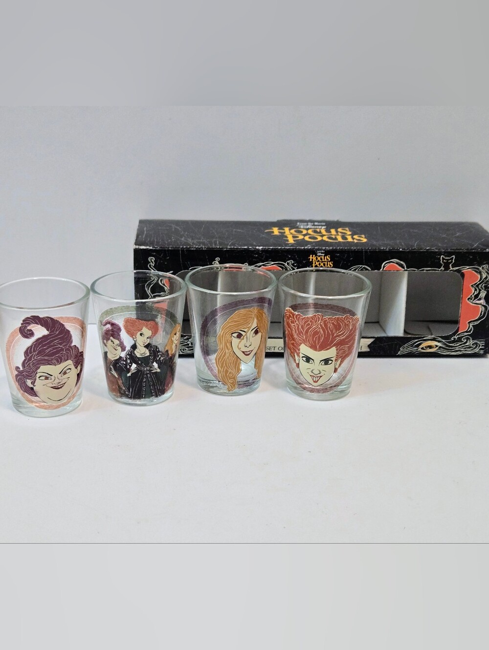 NEW Disney's Hocus Pocus Character Shot Glass Set Halloween Barware
